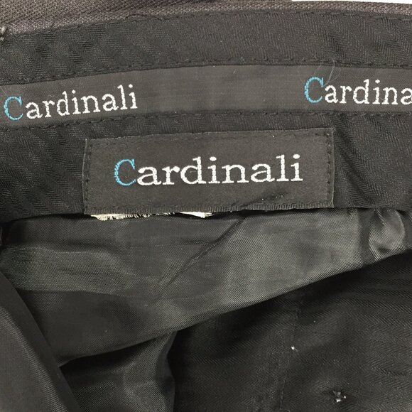 Cardinali Pants Men 38 x 30 Charcoal Gray Flat Front Straight Slacks Slim Fit - Picture 5 of 5